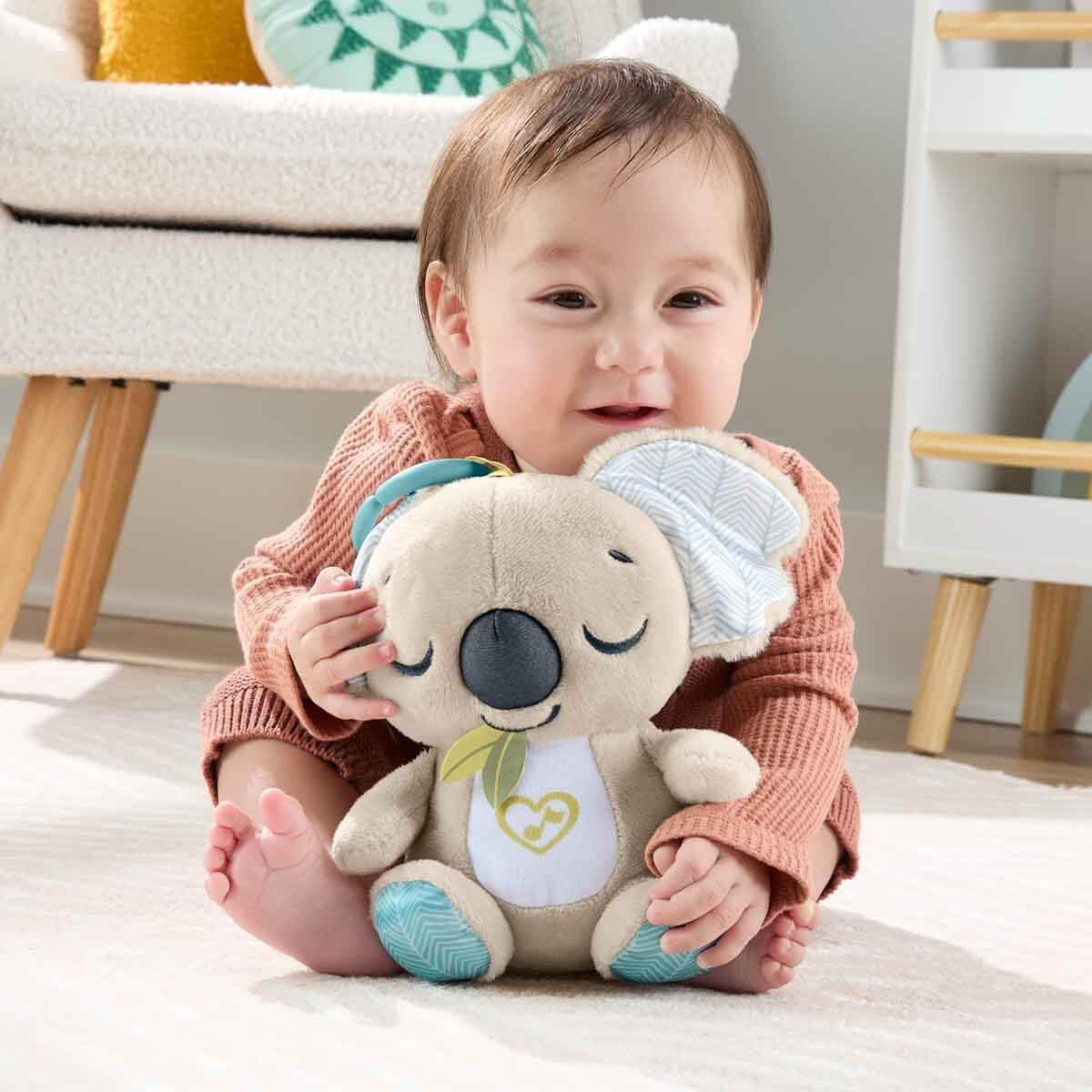 Fisher-Price Schlummer Häschen - tragbares Plüschspielzeug mit Musik und Licht für Neugeborene, Baby Spielzeug ab Geburt, Babyparty und Neugeborenen Geschenk, HXG97