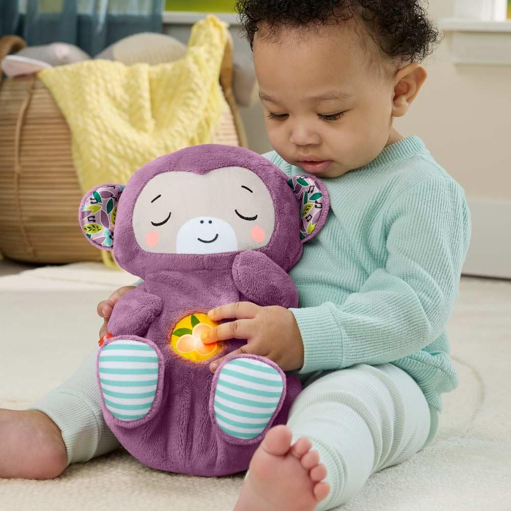 Fisher-Price Schlummer Häschen - tragbares Plüschspielzeug mit Musik und Licht für Neugeborene, Baby Spielzeug ab Geburt, Babyparty und Neugeborenen Geschenk, HXG97