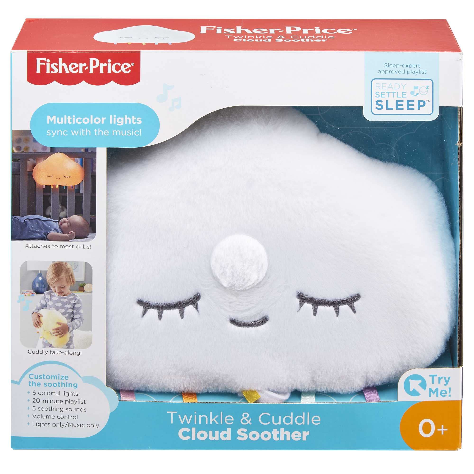 Fisher-Price Schlummer Häschen - tragbares Plüschspielzeug mit Musik und Licht für Neugeborene, Baby Spielzeug ab Geburt, Babyparty und Neugeborenen Geschenk, HXG97