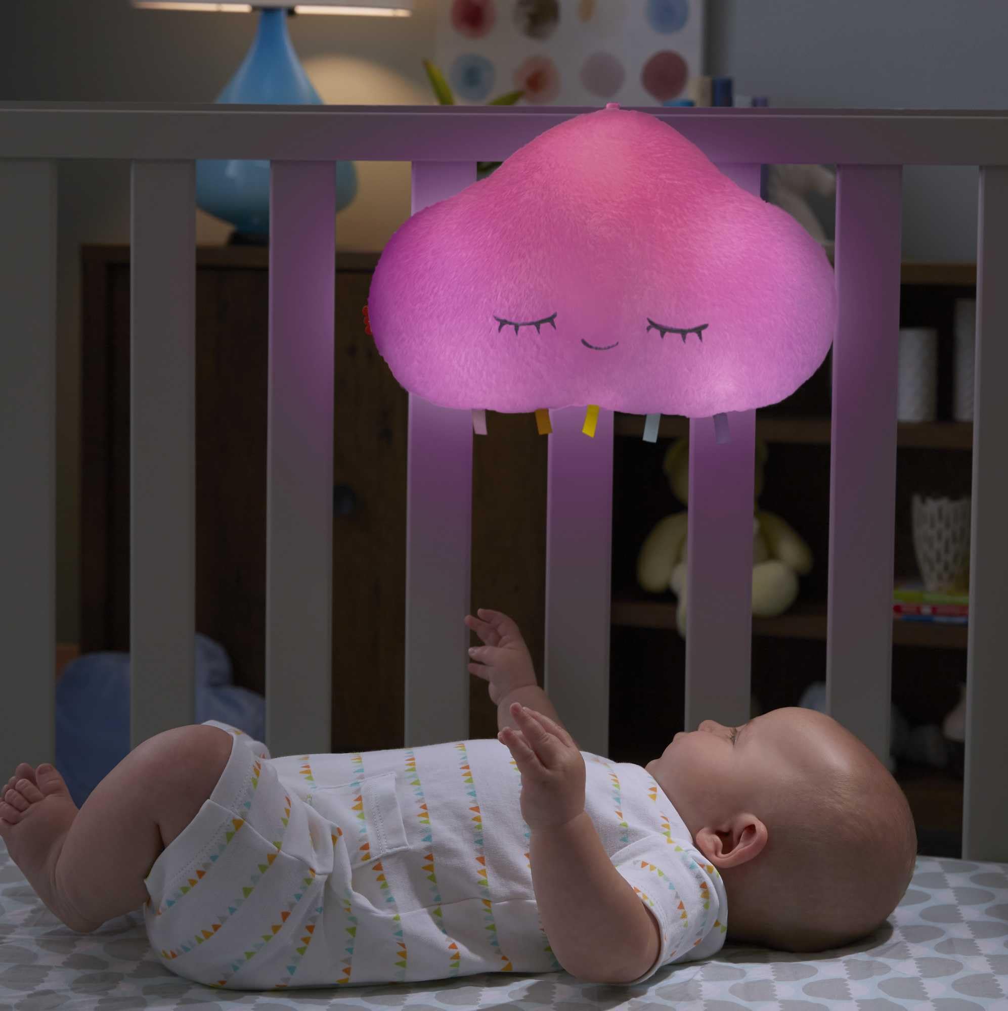 Fisher-Price Schlummer Häschen - tragbares Plüschspielzeug mit Musik und Licht für Neugeborene, Baby Spielzeug ab Geburt, Babyparty und Neugeborenen Geschenk, HXG97