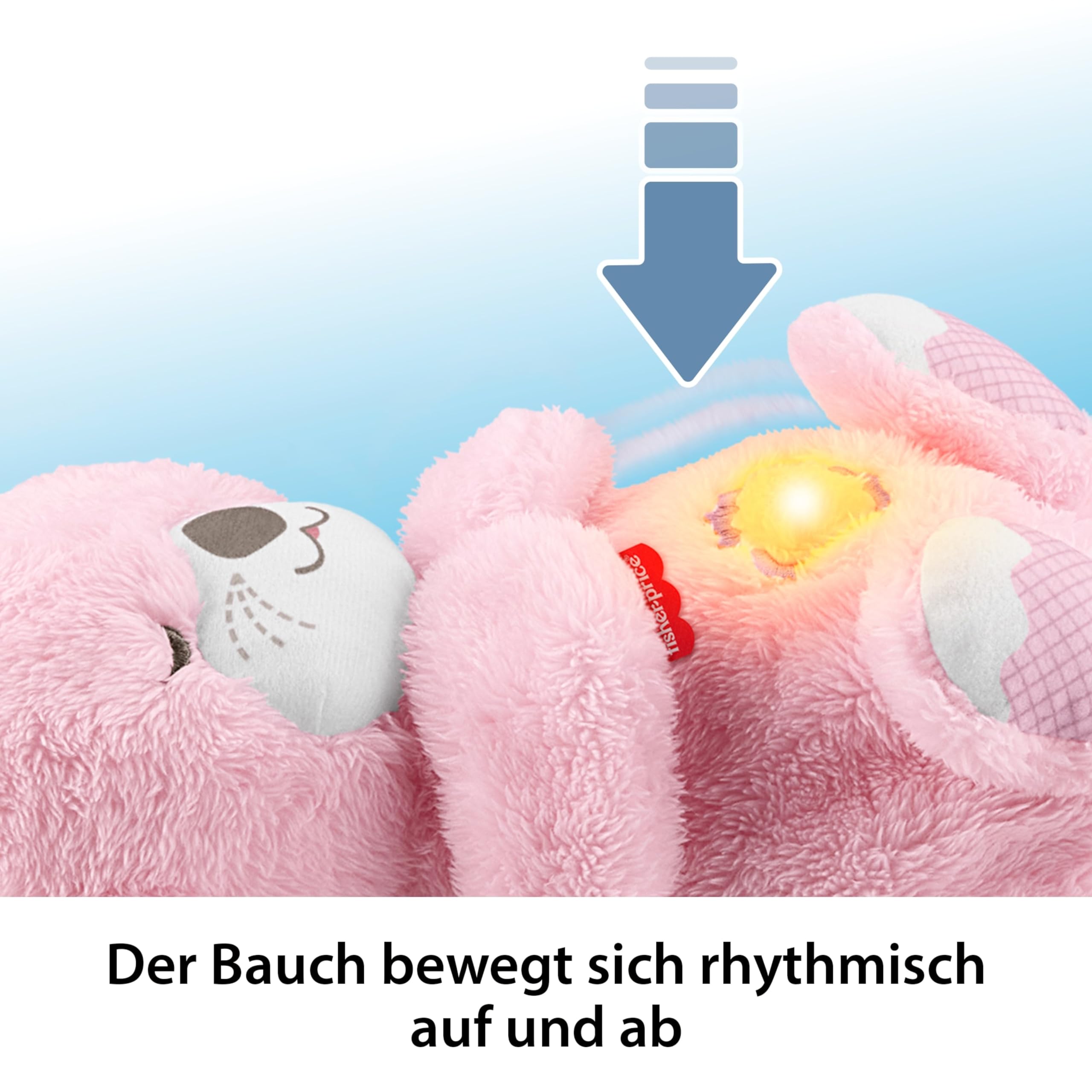 Fisher-Price Schlummer Häschen - tragbares Plüschspielzeug mit Musik und Licht für Neugeborene, Baby Spielzeug ab Geburt, Babyparty und Neugeborenen Geschenk, HXG97