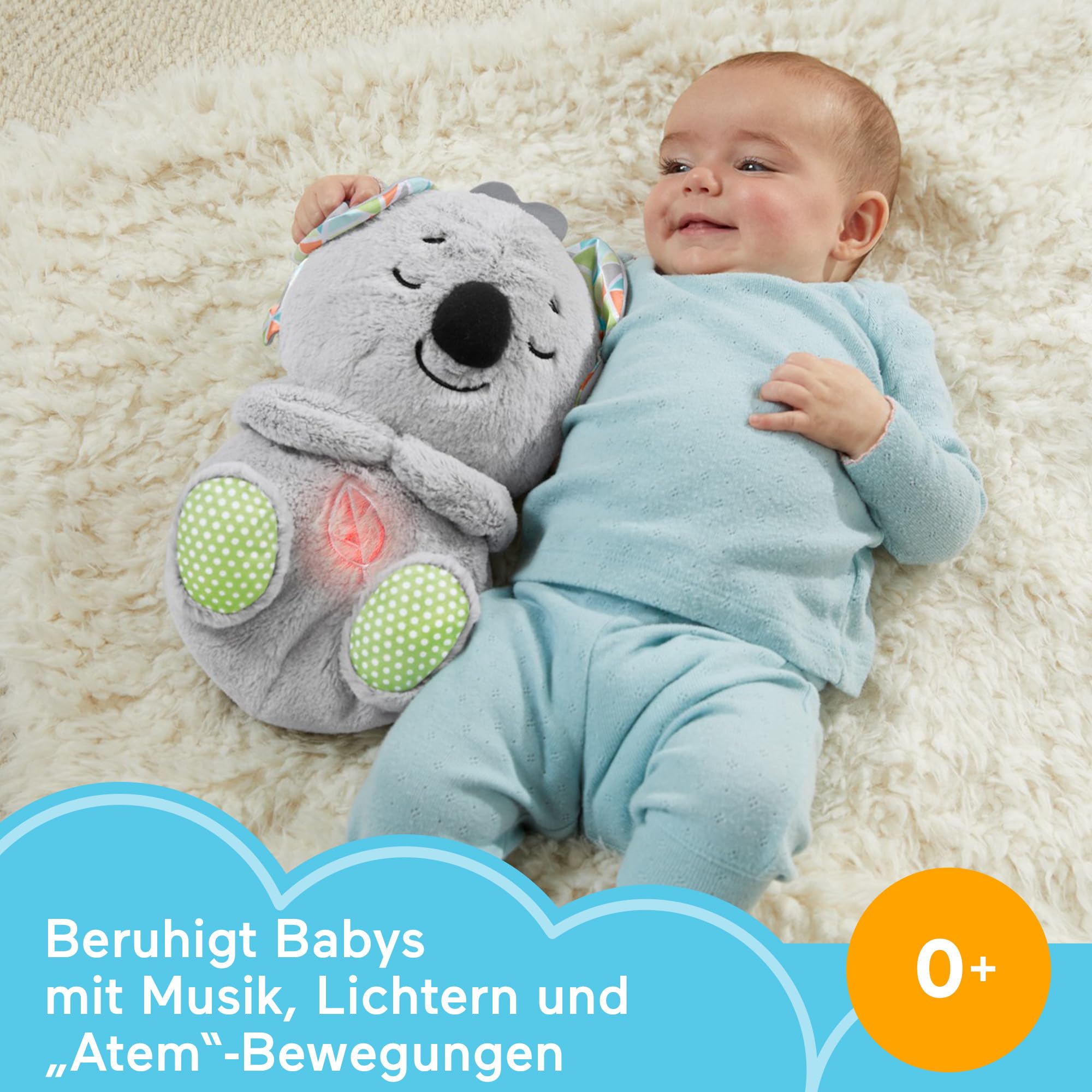 Fisher-Price Schlummer Häschen - tragbares Plüschspielzeug mit Musik und Licht für Neugeborene, Baby Spielzeug ab Geburt, Babyparty und Neugeborenen Geschenk, HXG97