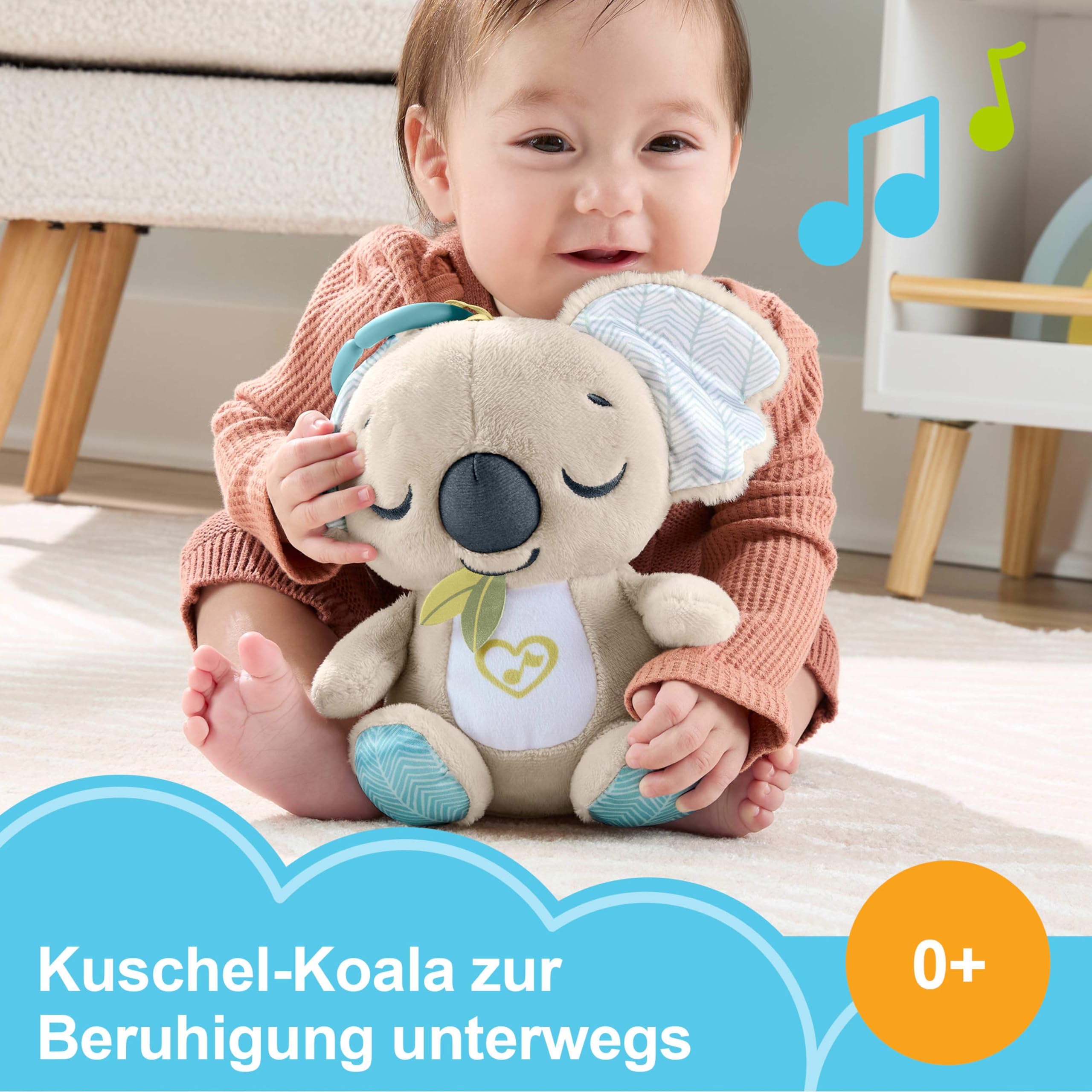 Fisher-Price Schlummer Häschen - tragbares Plüschspielzeug mit Musik und Licht für Neugeborene, Baby Spielzeug ab Geburt, Babyparty und Neugeborenen Geschenk, HXG97