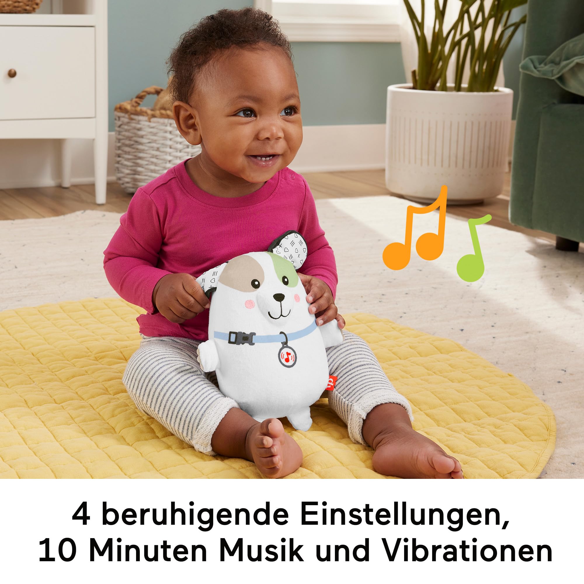 Fisher-Price Schlummer Häschen - tragbares Plüschspielzeug mit Musik und Licht für Neugeborene, Baby Spielzeug ab Geburt, Babyparty und Neugeborenen Geschenk, HXG97