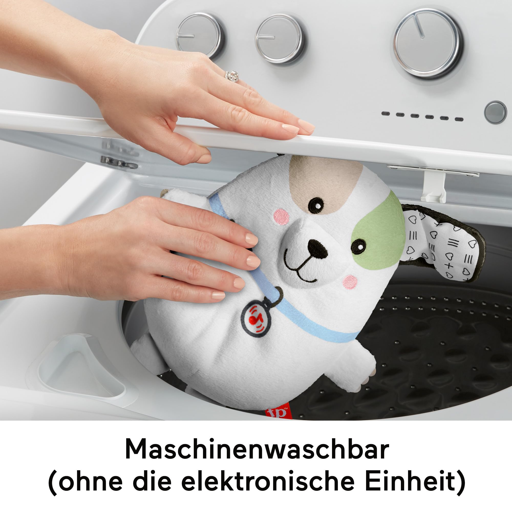 Fisher-Price Schlummer Häschen - tragbares Plüschspielzeug mit Musik und Licht für Neugeborene, Baby Spielzeug ab Geburt, Babyparty und Neugeborenen Geschenk, HXG97