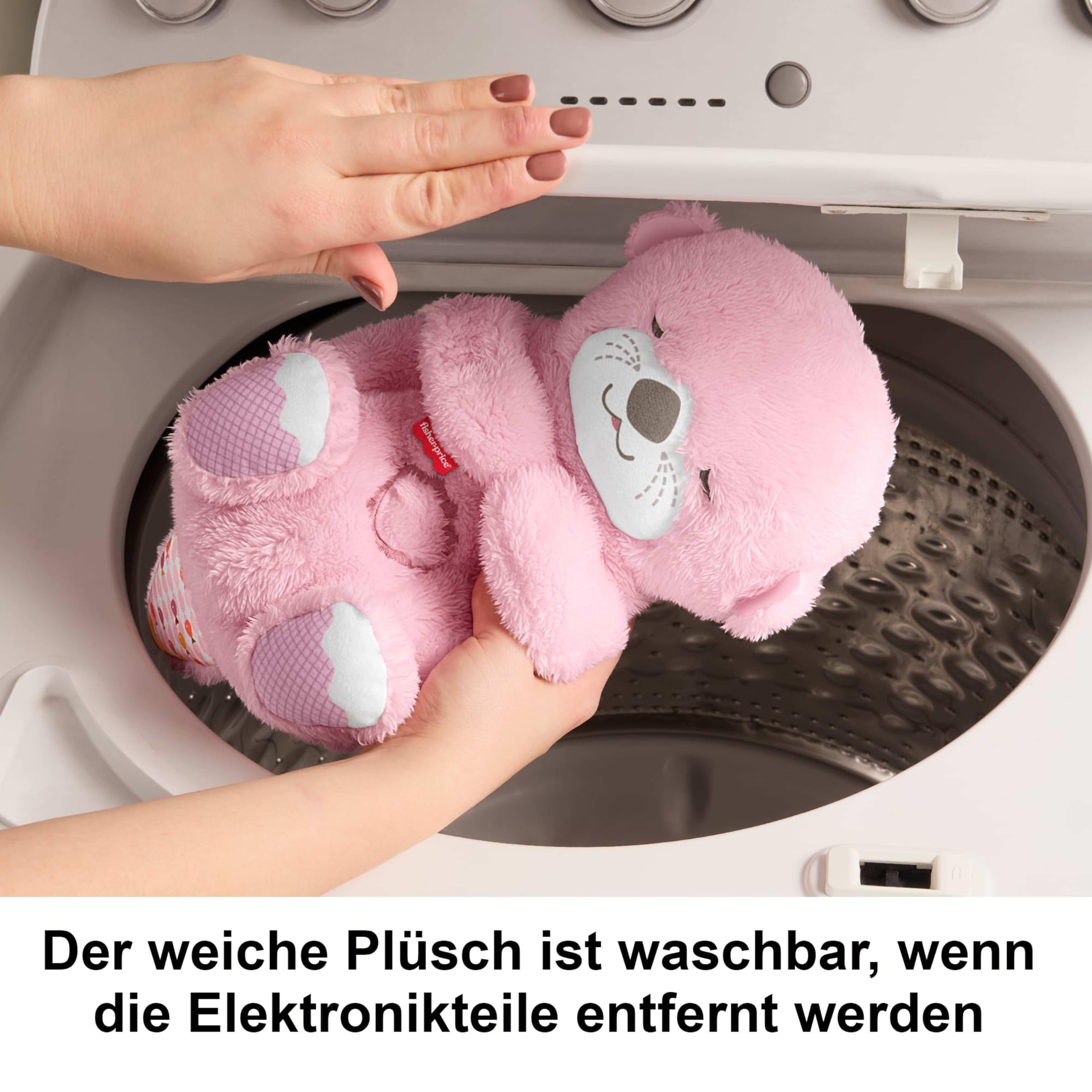 Fisher-Price Schlummer Häschen - tragbares Plüschspielzeug mit Musik und Licht für Neugeborene, Baby Spielzeug ab Geburt, Babyparty und Neugeborenen Geschenk, HXG97