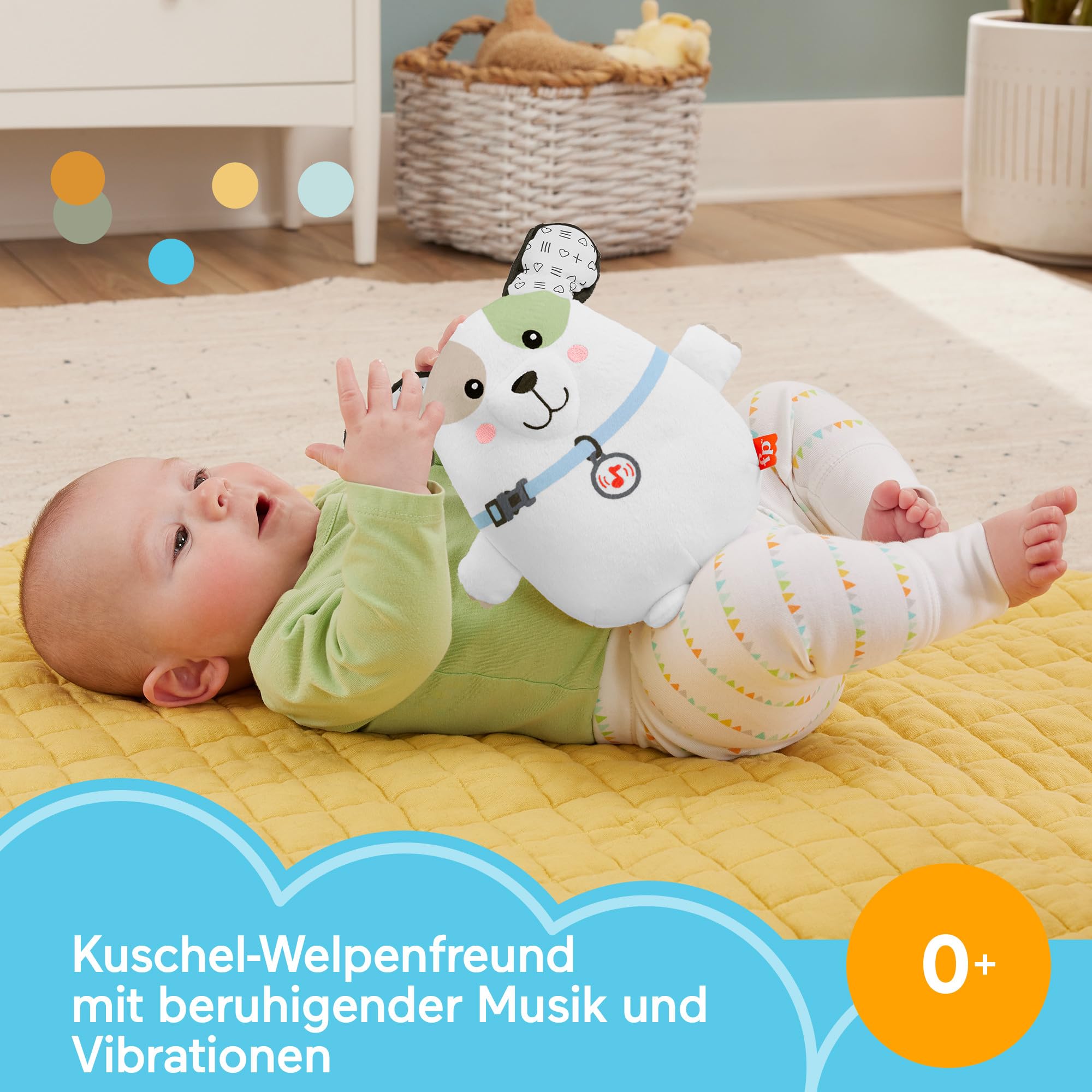 Fisher-Price Schlummer Häschen - tragbares Plüschspielzeug mit Musik und Licht für Neugeborene, Baby Spielzeug ab Geburt, Babyparty und Neugeborenen Geschenk, HXG97