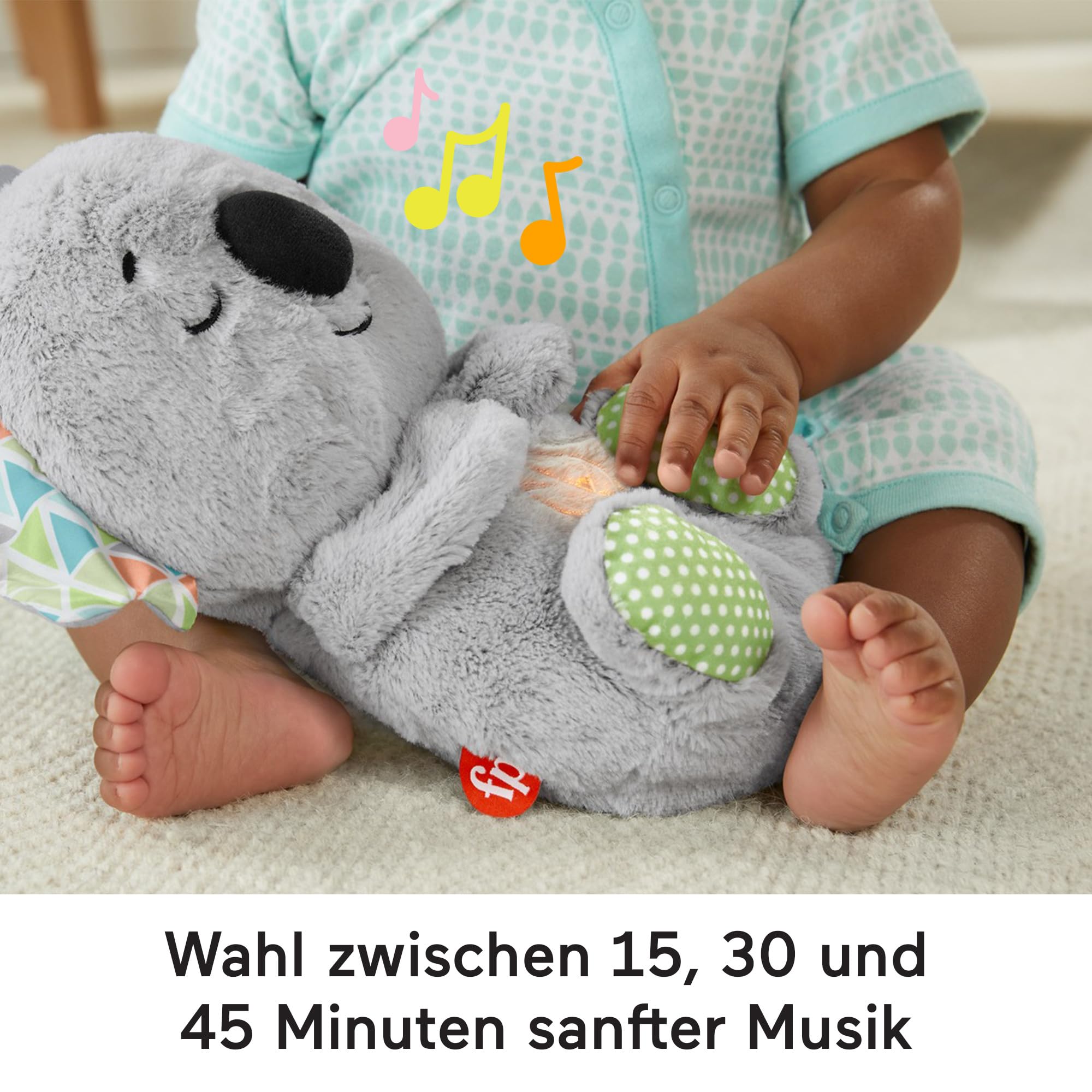Fisher-Price Schlummer Häschen - tragbares Plüschspielzeug mit Musik und Licht für Neugeborene, Baby Spielzeug ab Geburt, Babyparty und Neugeborenen Geschenk, HXG97